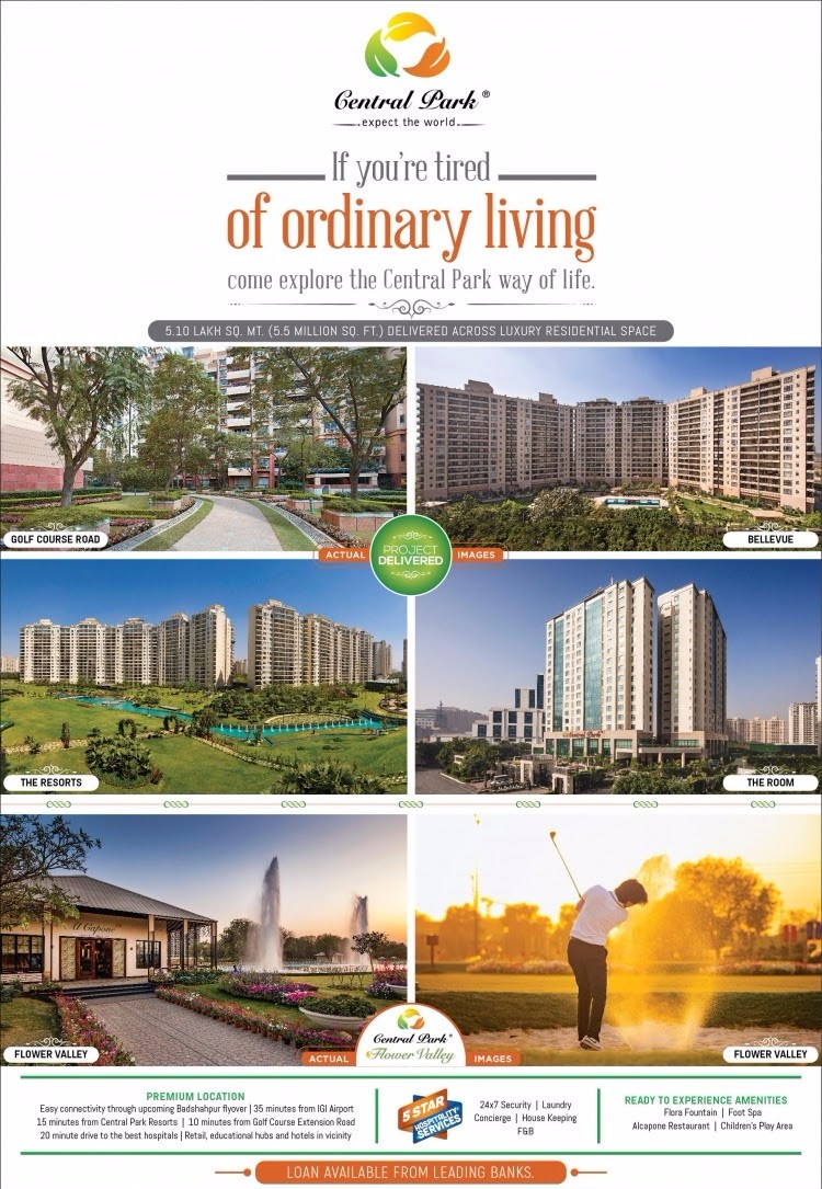 If you are tired of ordinary living, come explore the Central Park way of life in Gurgaon